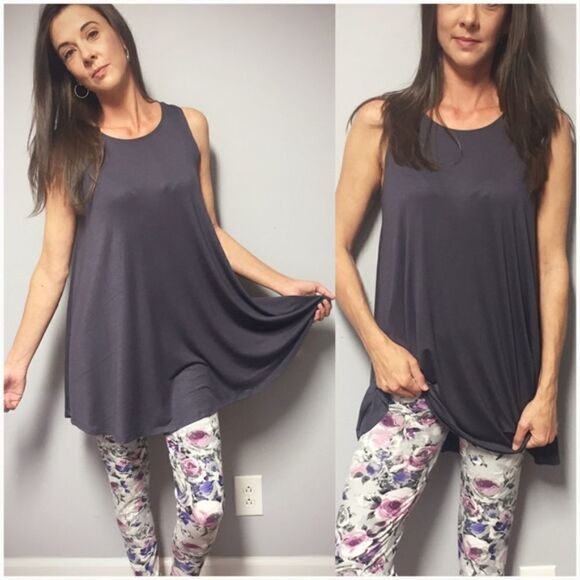 Charcoal Gray Swing Tank SMALL - Picture 2 of 6